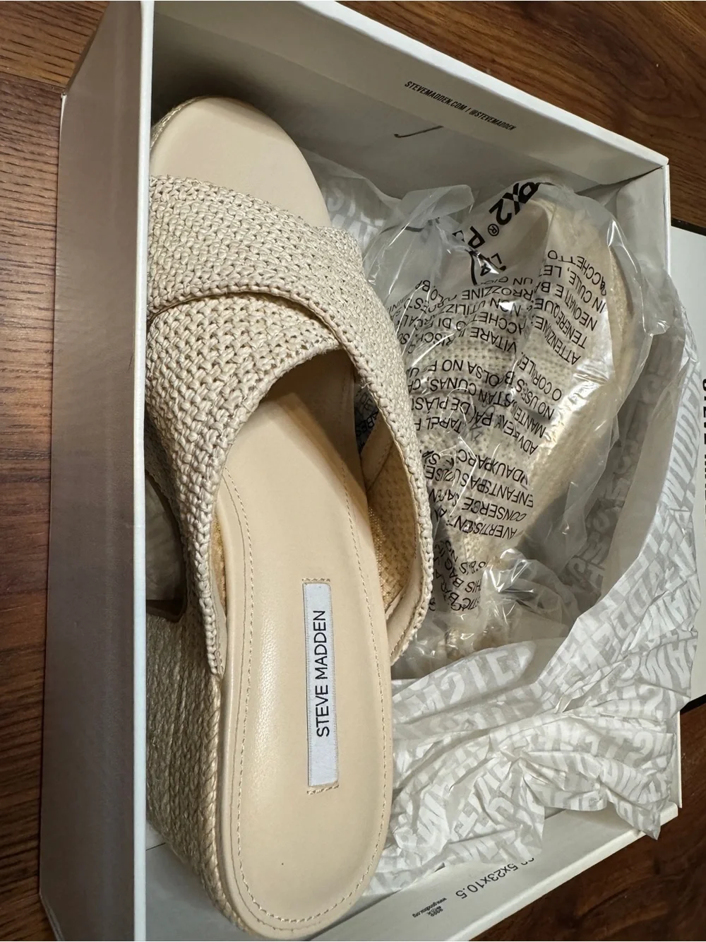 Steve Madden Woven Braided Platform Sandal - Cream